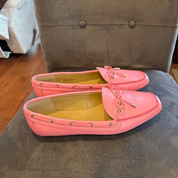 Talbots Becca Tie Pink Pebbled Leather Loafers Flats 9.5 EUC - Picture 5 of 7